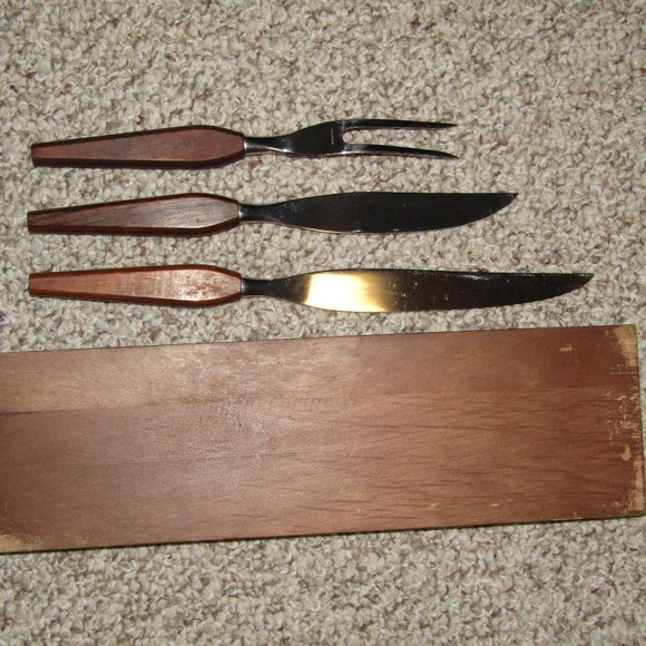 VINTAGE MCM Washington Forge Town & Country 3-Pc CARVING SET - Fleetwood Handles - Picture 9 of 10